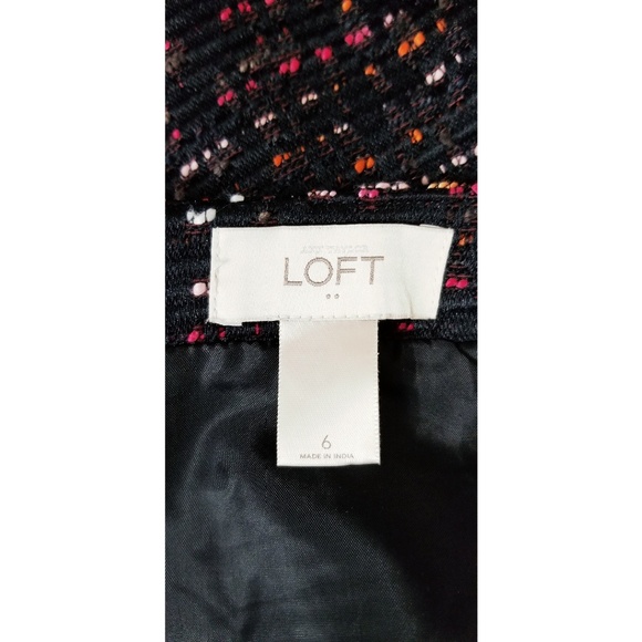 LOFT Tweed Pencil Skirt Black Size 6 - Picture 2 of 8